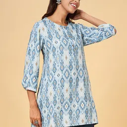 RANGMANCH BY PANTALOONS Ethnic Motifs Printed Round Neck A-Line Kurti image 3