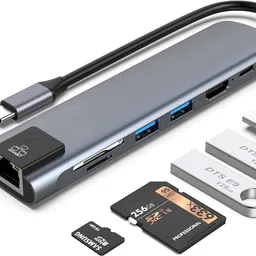 VOOCME USB C Hub, 7 in 1 Type C Adapter with USB C to HDMI,1Gbps Ethernet RJ45,100W Gaming Adapter-image-14
