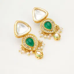 aadita Gold-Plated Kundan Studded & Beaded Jewellery Set image 3