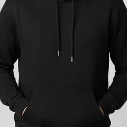 houseofcommon Men Full Sleeve Solid Hooded Sweatshirt image 4