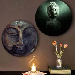 Round Multicolour Power Of Meditation Canvas Set Of 2 Art Print By The Artment-picture-21