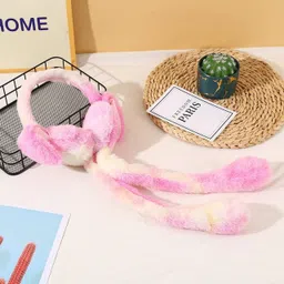 empoison Cute jumping rabbit earmuffs for kids girls boys with chuchu sound(4 to14 years) Ear Muff image 2