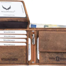 wildwings Men Trendy, Evening/Party, Casual, Formal Brown Genuine Leather RFID Wallet image 3