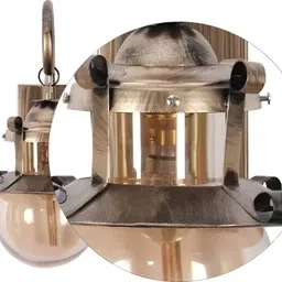 DELBAY Brown Antique Wall Ceiling Light for Home (Bulb Not Included) Pendants Ceiling Lamp image 4