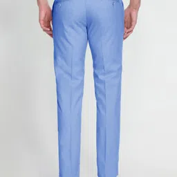 ardlor Men Slim Fit Light Blue Cotton Blend Trousers image 2