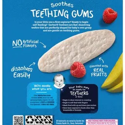 gerber Teethers Gentle Teething Wafers, Mango Rasberry - 48g Baby Snacks 10 g image 2