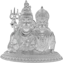 sri jagdamba pearls 12 Grams Shiv Parvathi Silver Idol Decorative Showpiece - 3.556 cm-picture-7