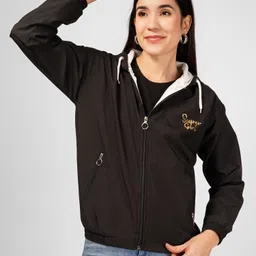 DREAMDIVA Premium Waterproof Solid Women Wind Cheater-image-95