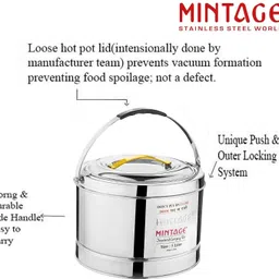 mintage Stainless Steel Hot Pot 7.5 liter Thermoware Casserole image 3