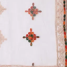 Warthy Ent Pink & Maroon Embroidered Thread Work Tie and Dye Semi-Stitched Lehenga & Unstitched Blouse With image 2