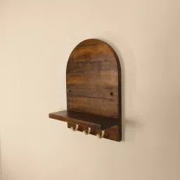 symplify Valencia Wooden Wall Shelf Organiser With Key Holders image 7