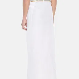 Sethukrishna Men Pack Of 2 White Solid Cotton Readymade Dhotis image 3