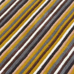 PRESTO Yellow Striped Hand Tufted Wool Anti-Skid Carpet image 3