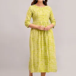 TRENDSWILL Ethnic Motifs Printed Gathered Midi Empire Dress image 3