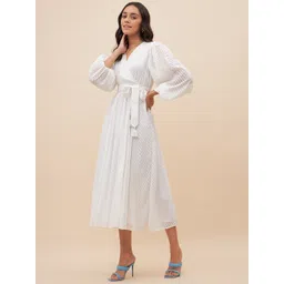 femmella Femella Chevron Dobby Midi Wrap Dress image 3