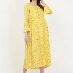 MYLO ESSENTIALS Yellow & White Floral Maternity & Nursing Maxi Dress image 4