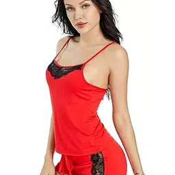 PIBU Pack of 2 Shoulder Straps Top & Shorts Night Suit image 3