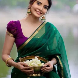 KALINI Ethnic Motifs Silk Blend Kanjeevaram Saree image 3