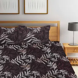 Arrabi Set Of 2 Green & Yellow Floral 300 TC King Bedsheet With 4 Pillow Covers image 5