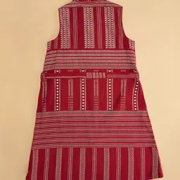 AKKRITI BY PANTALOONS Girls Stripe Printed Peter Pan Collar A-Line Dress image 4