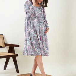 The Kaftan Company Floral Print Maternity A-Line Dress image 4