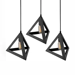 Whiteray Black & White Textured Abstract Shaped Metal Contemporary Ceiling Lamp image 2