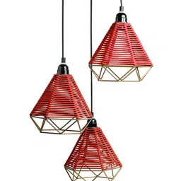 ExclusiveLane Cotton Elegance Handwoven Adjustable Chandelier With Hanging Lamp image 2