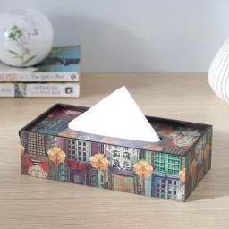 clasicraft Brown Window Print MDF Tissue Holder-picture-36