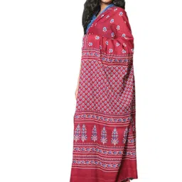 clothonus Ethnic Motifs Pure Cotton Block Printed Saree image 3