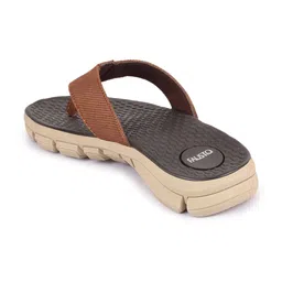 FAUSTO Men Tan & Brown Thong Flip-Flops image 3