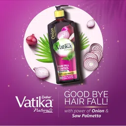 Dabur Vatika Onion Hair Fall Control Shampoo - Up to 97% Hair Fall Reduction - 640ml image 4