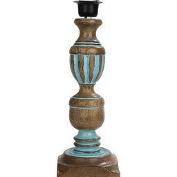 Homesake Blue & Black Rustic Distress French Trophy Carved Table Lamp image 5