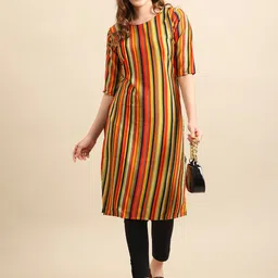 7Threads Women Pack Of 6 Printed Crepe Kurta image 3