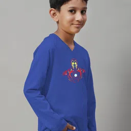 Friskers Boys Graphic Printed V-Neck Long Sleeve Cotton Slim Fit T-shirt image 3