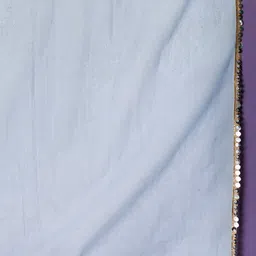 SHOPGARB Blue & White Embellished Mirror Work Semi-Stitched Lehenga & Unstitched Blouse With Dupatta image 2