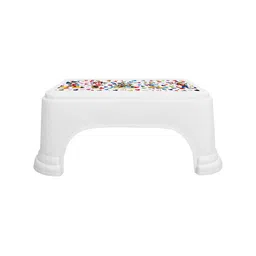 Kuber Industries White 2 Pieces Classic Glossy Step Stool Bathroom Accessories image 3