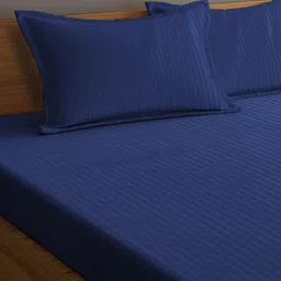 Arrabi 300 TC 130 GSM Striped Print King Size Bedsheet With 2 Pillow Covers image 4