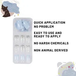 LICK Set Of 12 Baby Blue Reusable Acrylic Artificial Nail Art With Application Kit image 3
