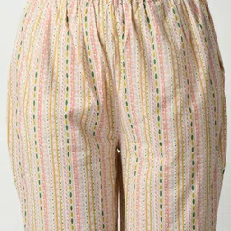 Myshka Floral Printed Regular Pure Cotton Kurta With Palazzos image 4