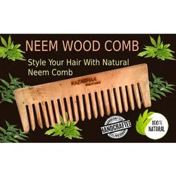 KAZARMAA Set of 2 Natural neem wood comb image 5