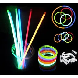 CHOCOZONE Multi colored 50 Pcs Glow Sticks Festive Decor image 5