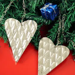 TIED RIBBONS Set Of 2 Metal Christmas Tree Hanging Ornaments Props Festive Decor image 2