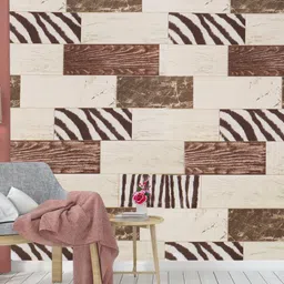 Dakshya Industries Beige & Brown Abstract Printed Self Adhesive Wallpaper image 4