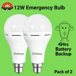 oniexo Rechargeable Emergency Light 12W – Double Pack 4 hrs Bulb Emergency Light-picture-13