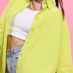 tokyo talkies Women Regular Fit Solid Spread Collar Casual Shirt image 4