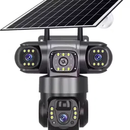 OneXsale Smart 12MP 4G Sim Solar Powered 360°View 3 Lens Camera Solar Panel Night Vision Security Camera-picture-10