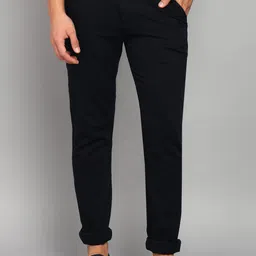 killer Men Slim Fit Dark Blue Cotton Blend Trousers image 1