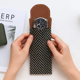 chestkraft Slim & Portable Watch Case pouch For Men & Women made in Genuine Leather Watch Box image 2