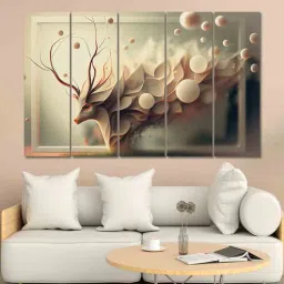 random Abstract Multicolour MDF (Set of 5) Art Panels-picture-24