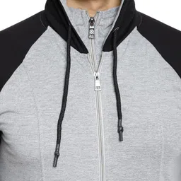 black collection Men Full Sleeve Color Block Hooded Sweatshirt image 5